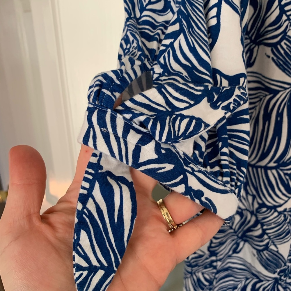 Lilly Pulitzer catch 3/4 sleeve Aegean navy beach path dress size m - Picture 5 of 7